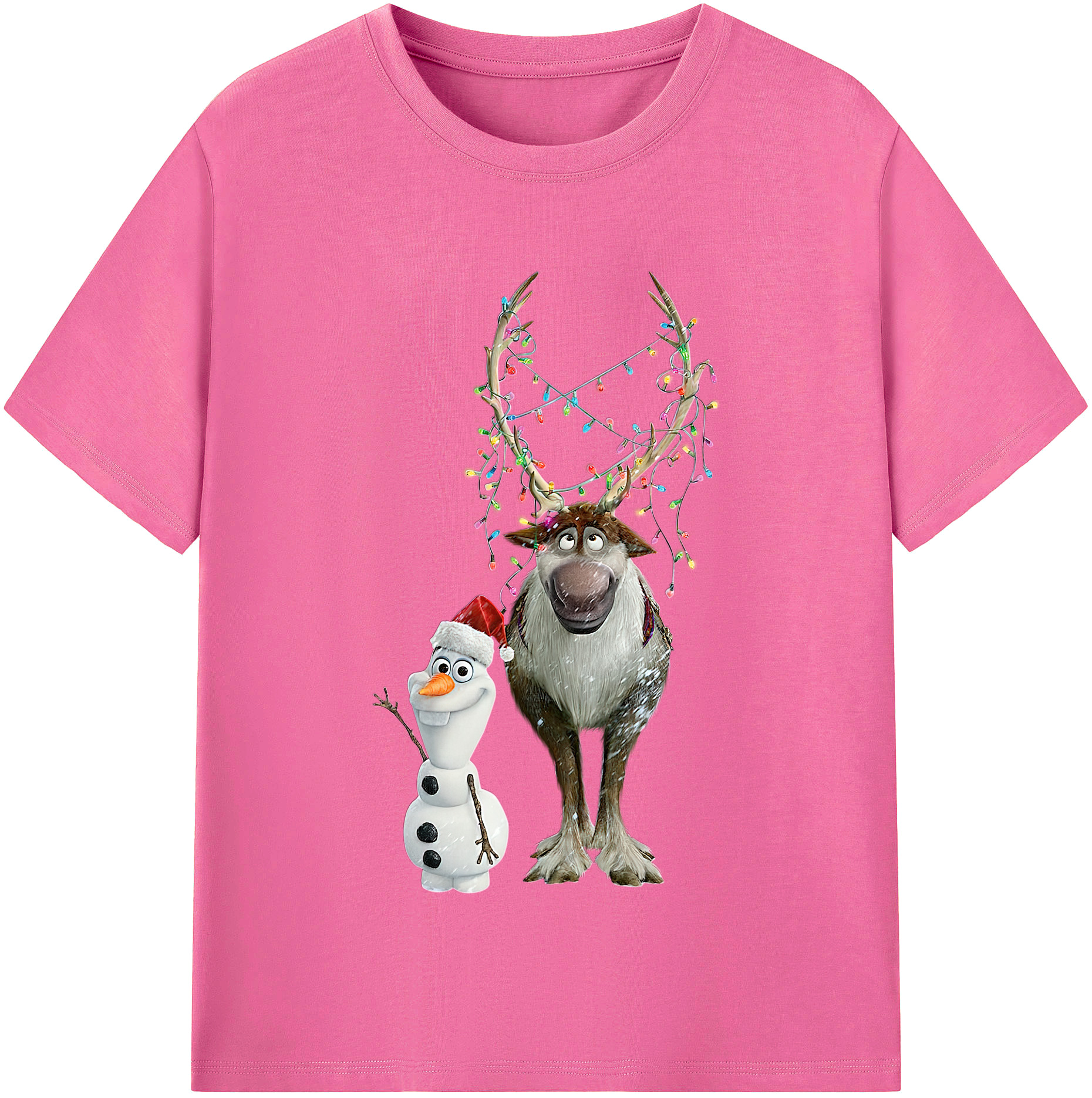 （画像用） アナと雪の女王 アンナ エルサ Frozen Anna Elsa レディースカジュアルプリントTシャツ（綿100％）